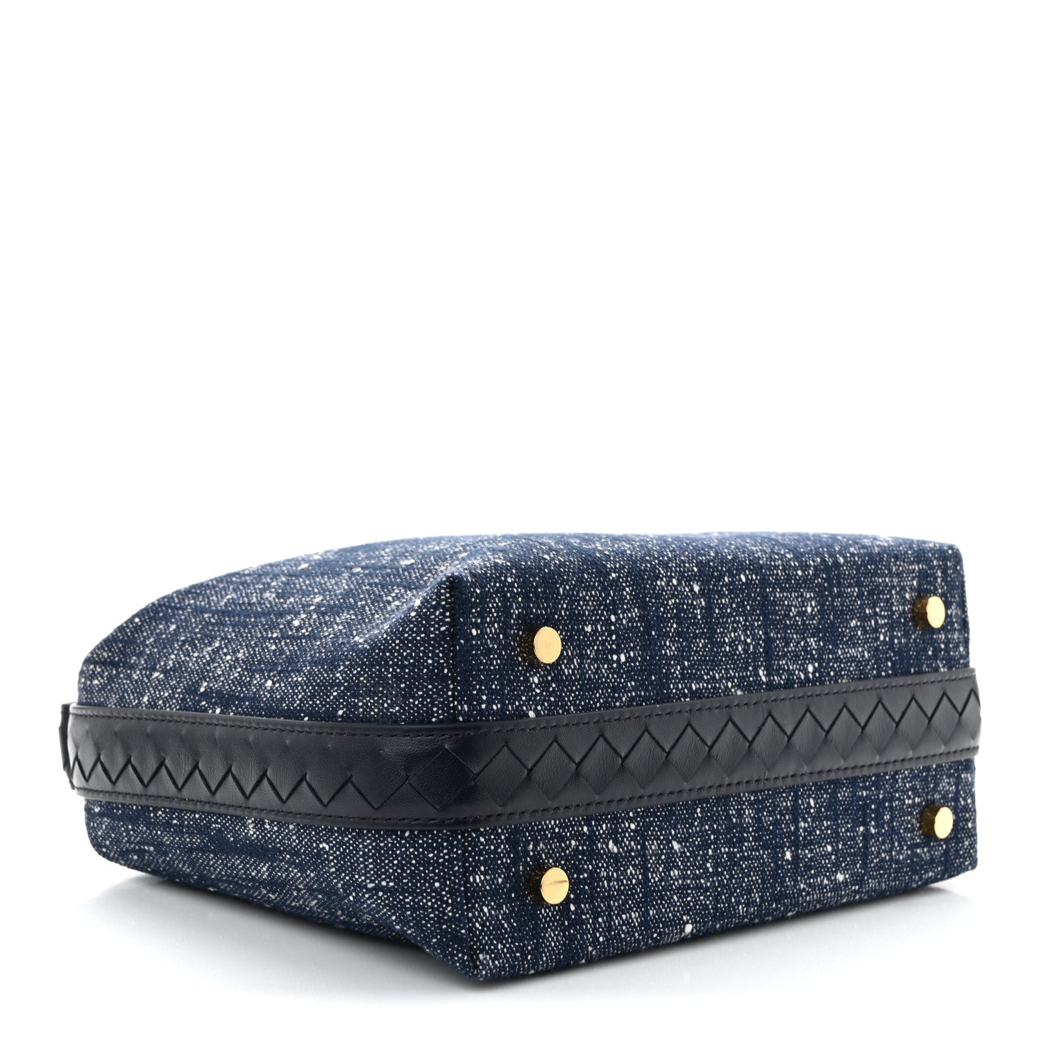 Bottega Veneta Denim Boucle Wallace Shoulder Bag Navy White Space 4 of 10