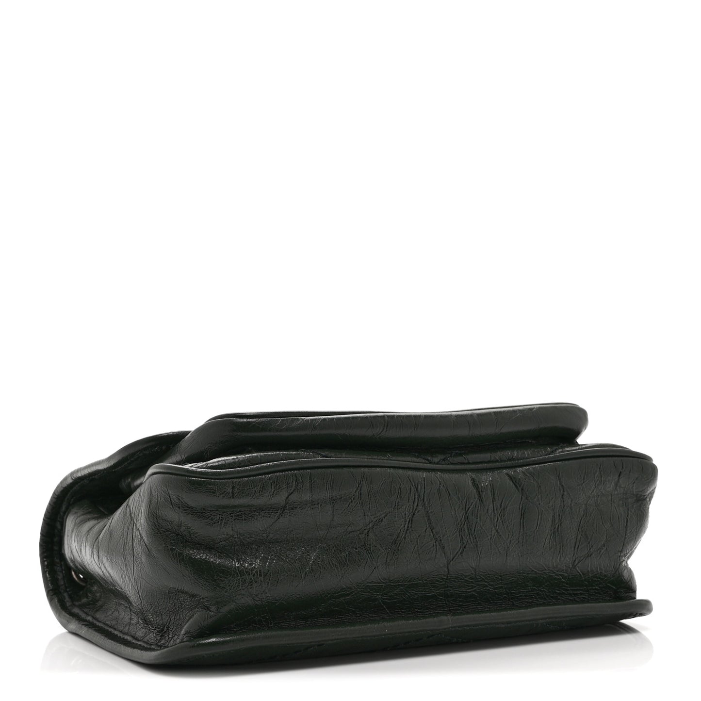 Crinkled Calfskin Matelasse Monogram Baby Niki Chain Satchel Dark Green