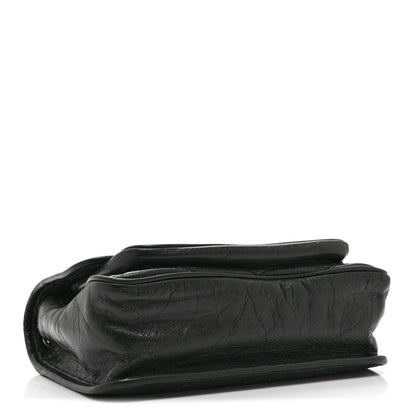 Saint Laurent Crinkled Calfskin Matelasse Monogram Baby Niki Chain Satchel Dark Green 4 of 10