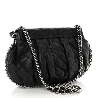 Chanel Washed Lambskin Quilted Medium Chain Around Messenger Black 3 of 11