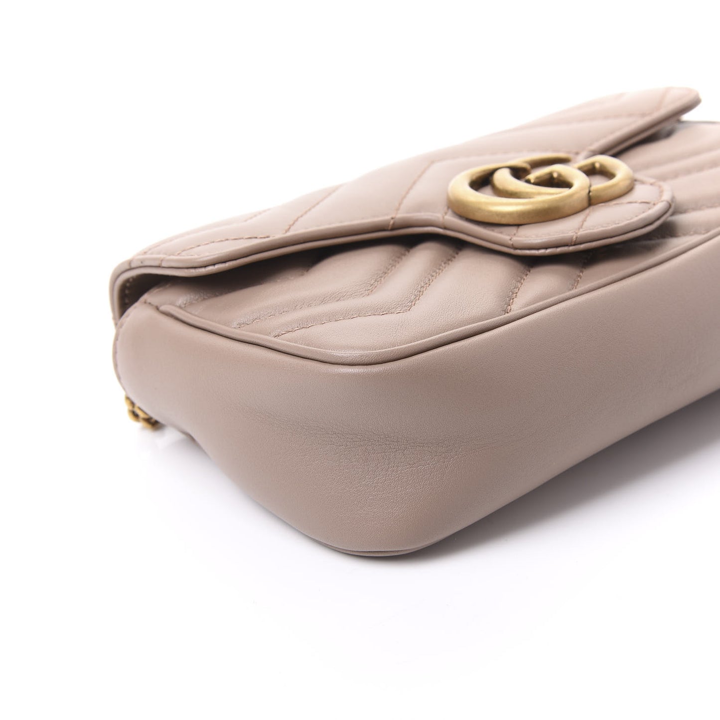 Calfskin Matelasse Super Mini GG Marmont Shoulder Bag Porcelain Rose