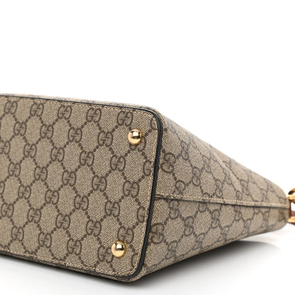 Gucci GG Supreme Monogram Small Zip Top Tote Beige Tuscany 8 of 9