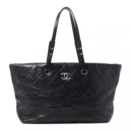 Chanel Glazed Calfskin Large On The Road Tote Black 1 of 9