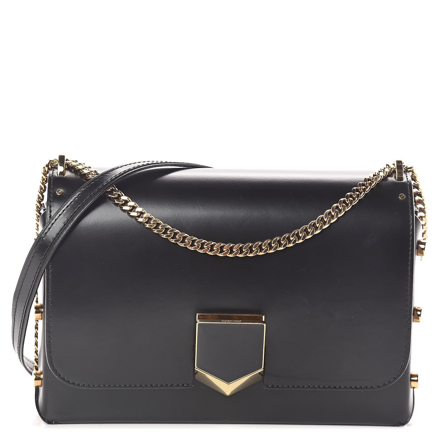 Jimmy Choo Smooth Calfskin Lockett Petite Shoulder Bag Black 1 of 9