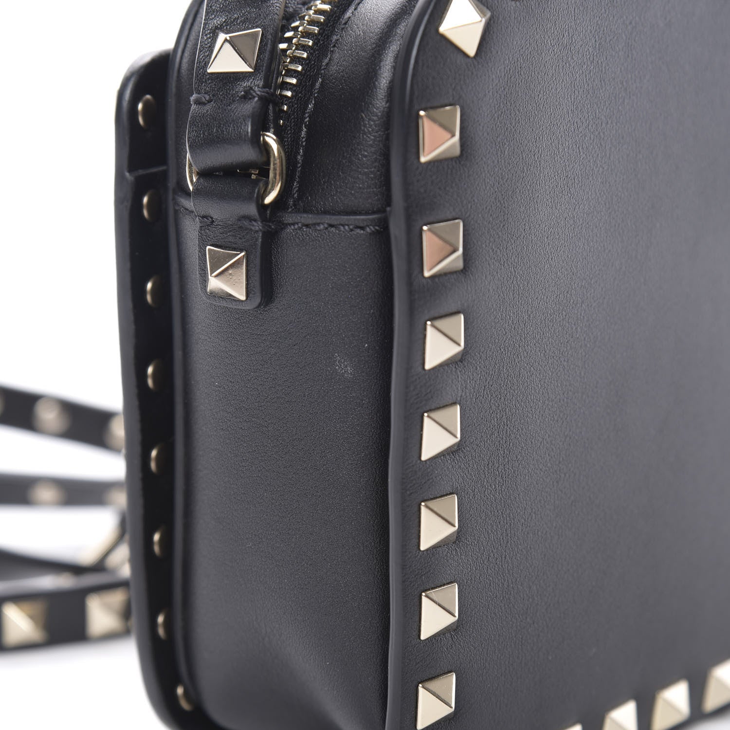 Valentino Garavani Vitello Rockstud Flip Lock Camera Crossbody Bag Black 10 of 10