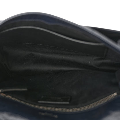Saint Laurent Crinkled Calfskin Matelasse Monogram Medium Niki Chain Satchel Deep Marine 5 of 10