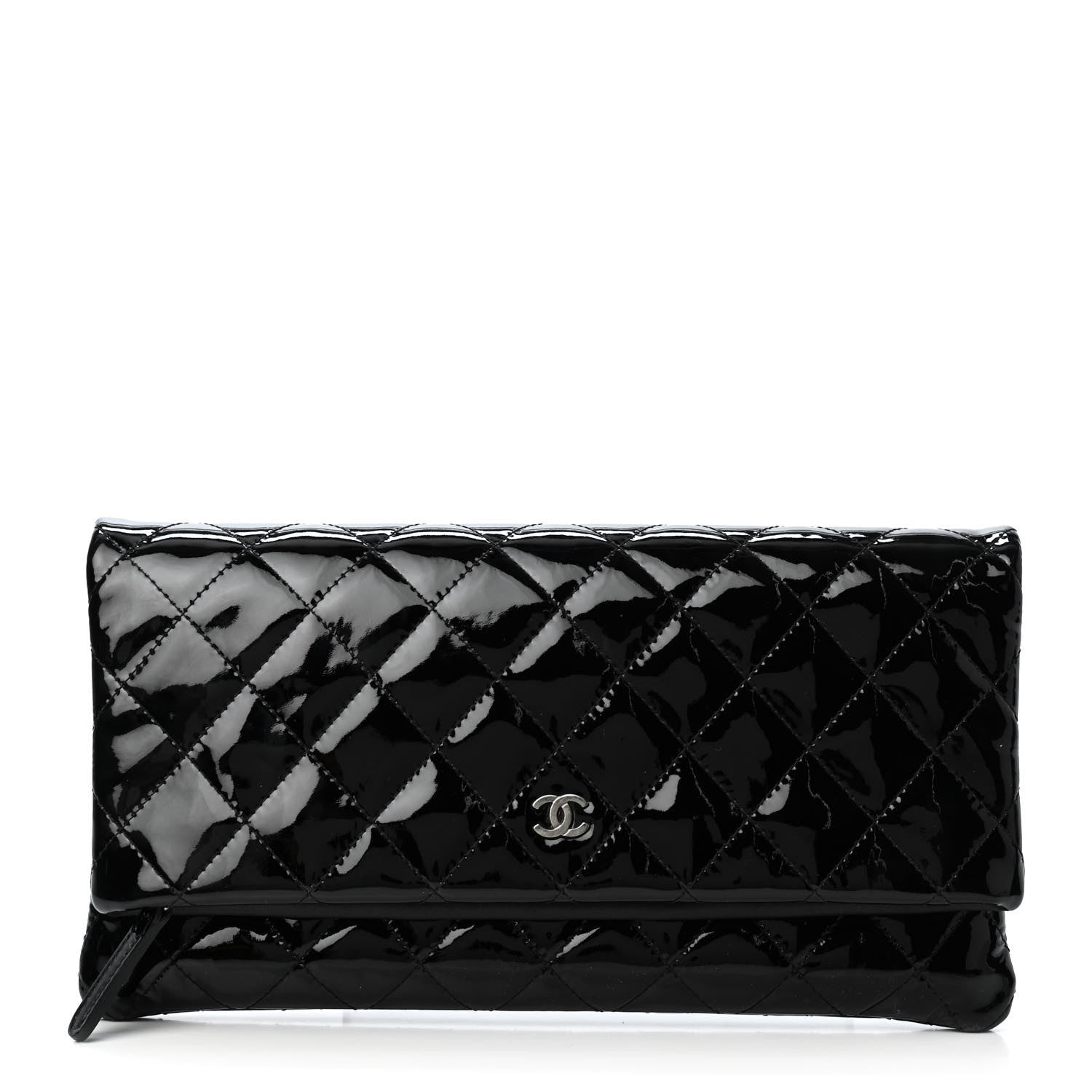 Chanel Patent Calfskin Quilted Beauty CC Clutch Black 1 of 4