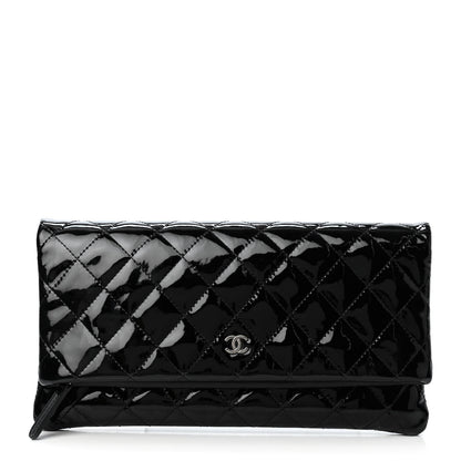 Chanel Patent Calfskin Quilted Beauty CC Clutch Black 1 of 4