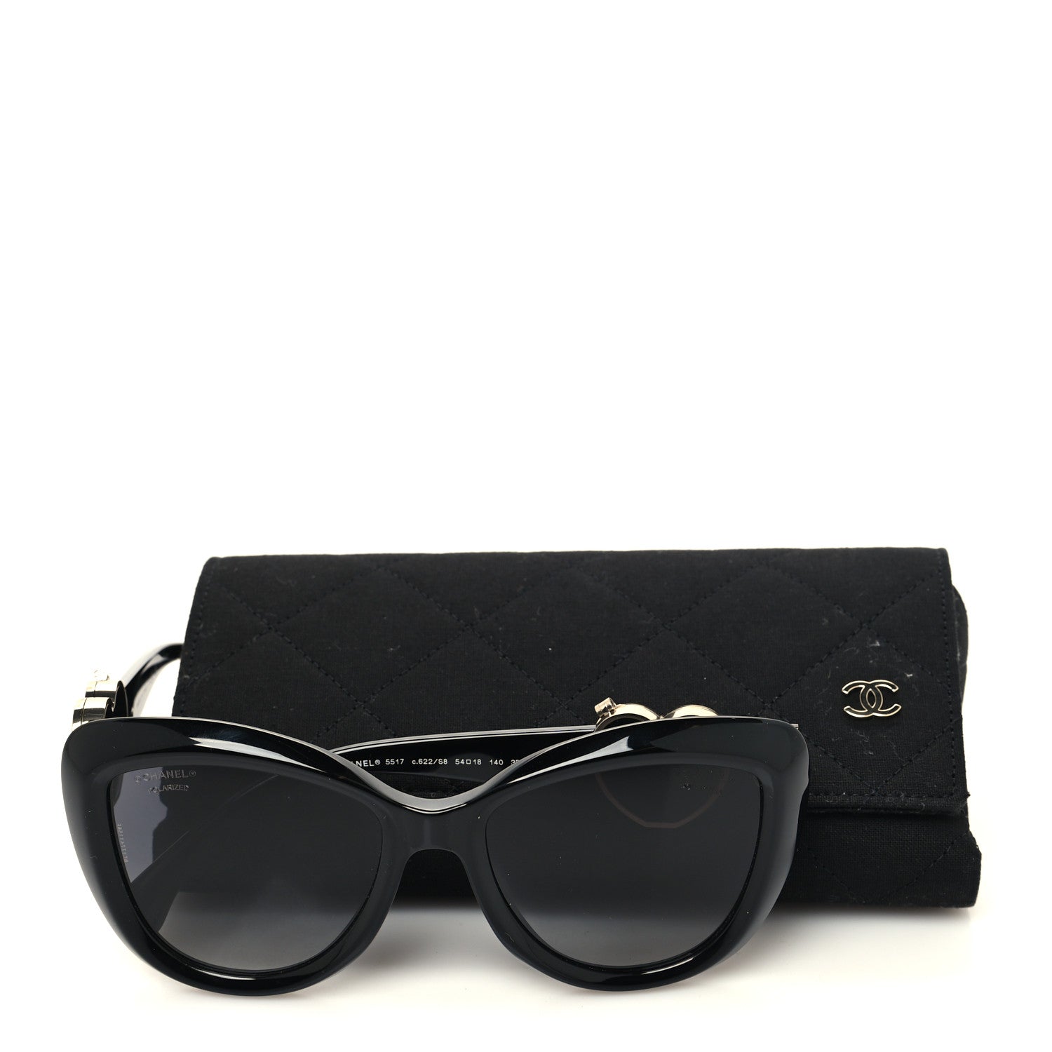 Chanel Acetate Enamel Heart Butterfly Sunglasses 5417 Black 10 of 10