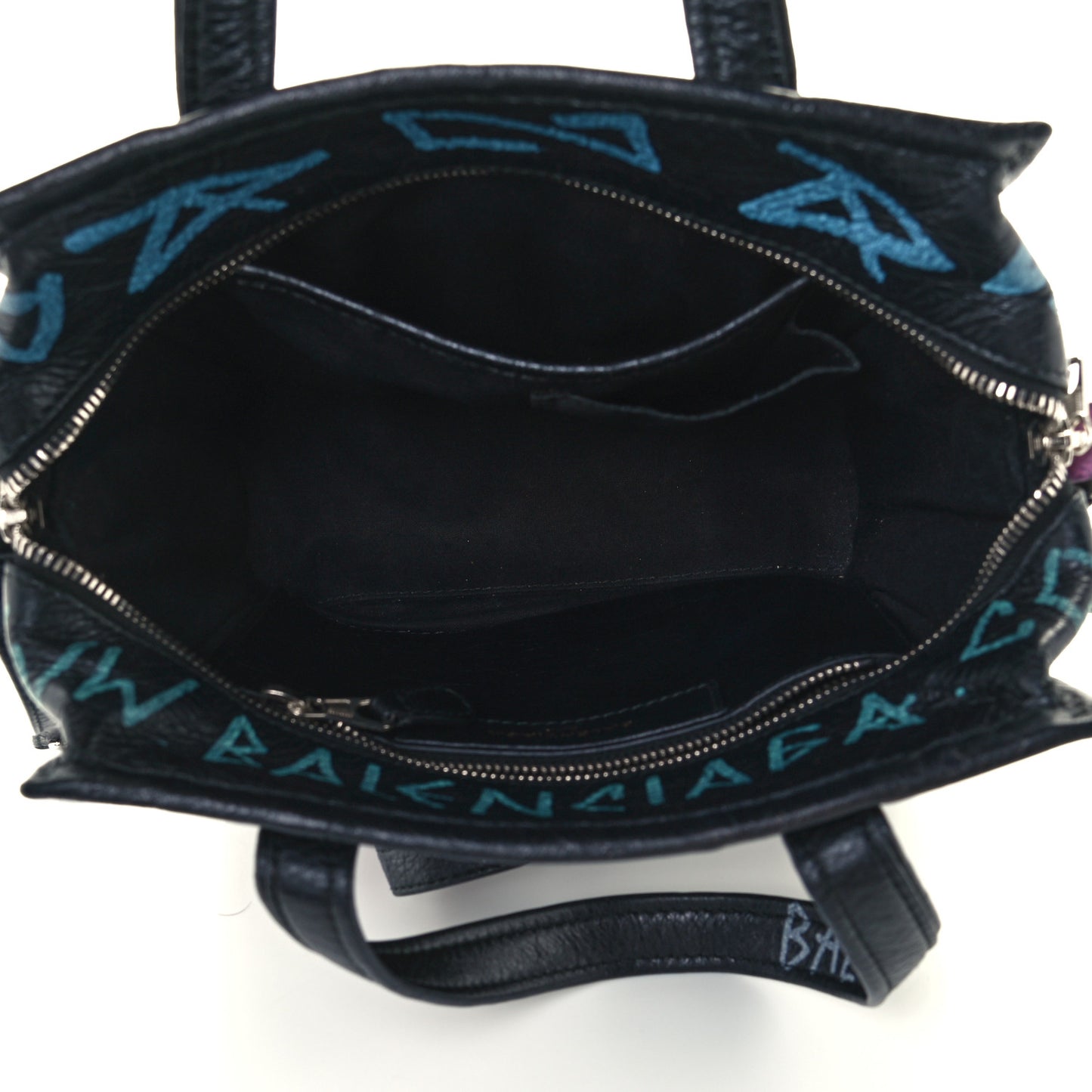 Agneau Arena Graffiti All Over XS Bazar Shopper Tote Black Multicolor