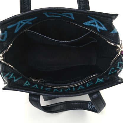 Balenciaga Agneau Arena Graffiti All Over XS Bazar Shopper Tote Black Multicolor 5 of 10