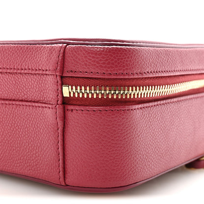 Chanel Caviar Quilted Medium CC Filigree Vanity Case Burgundy 11 of 11