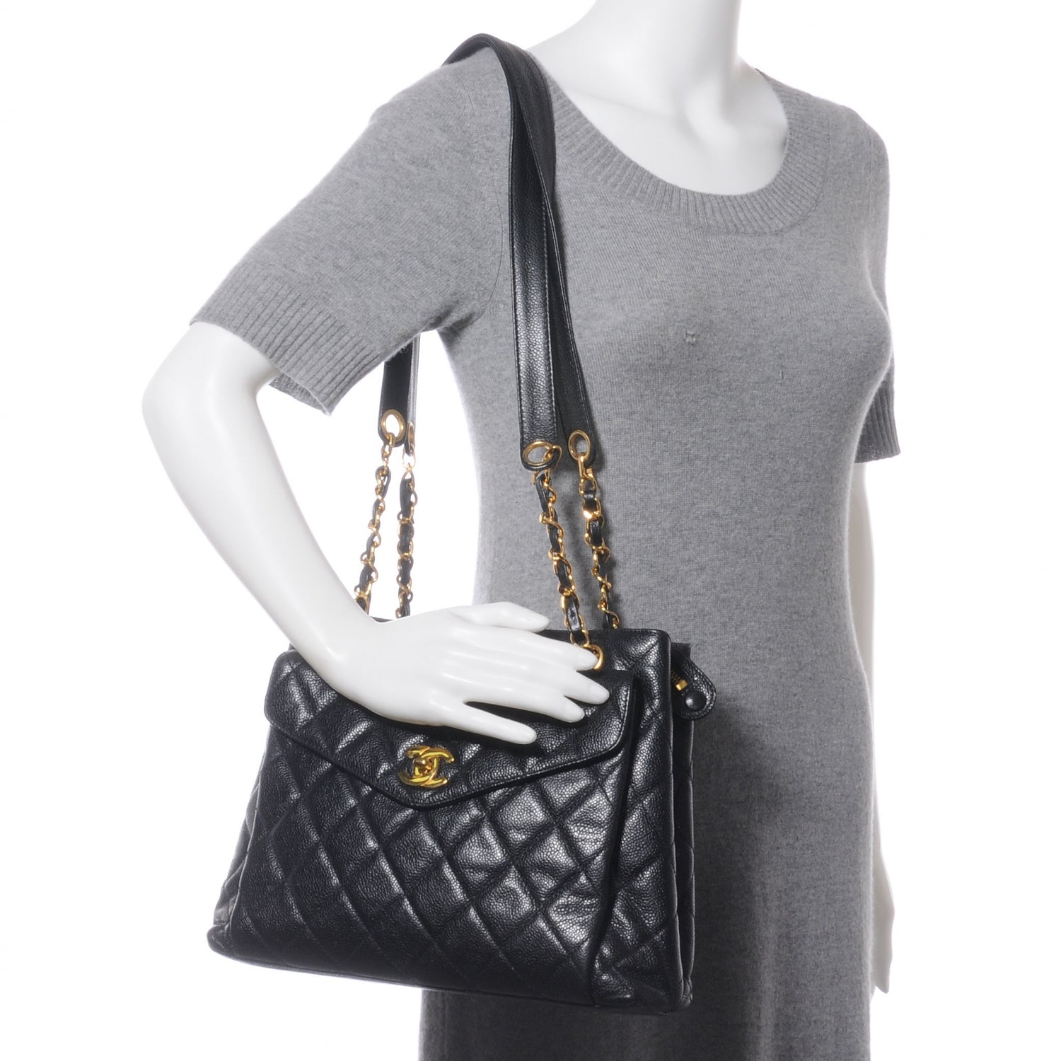 Chanel Caviar Quilted Tote Black 2 of 8