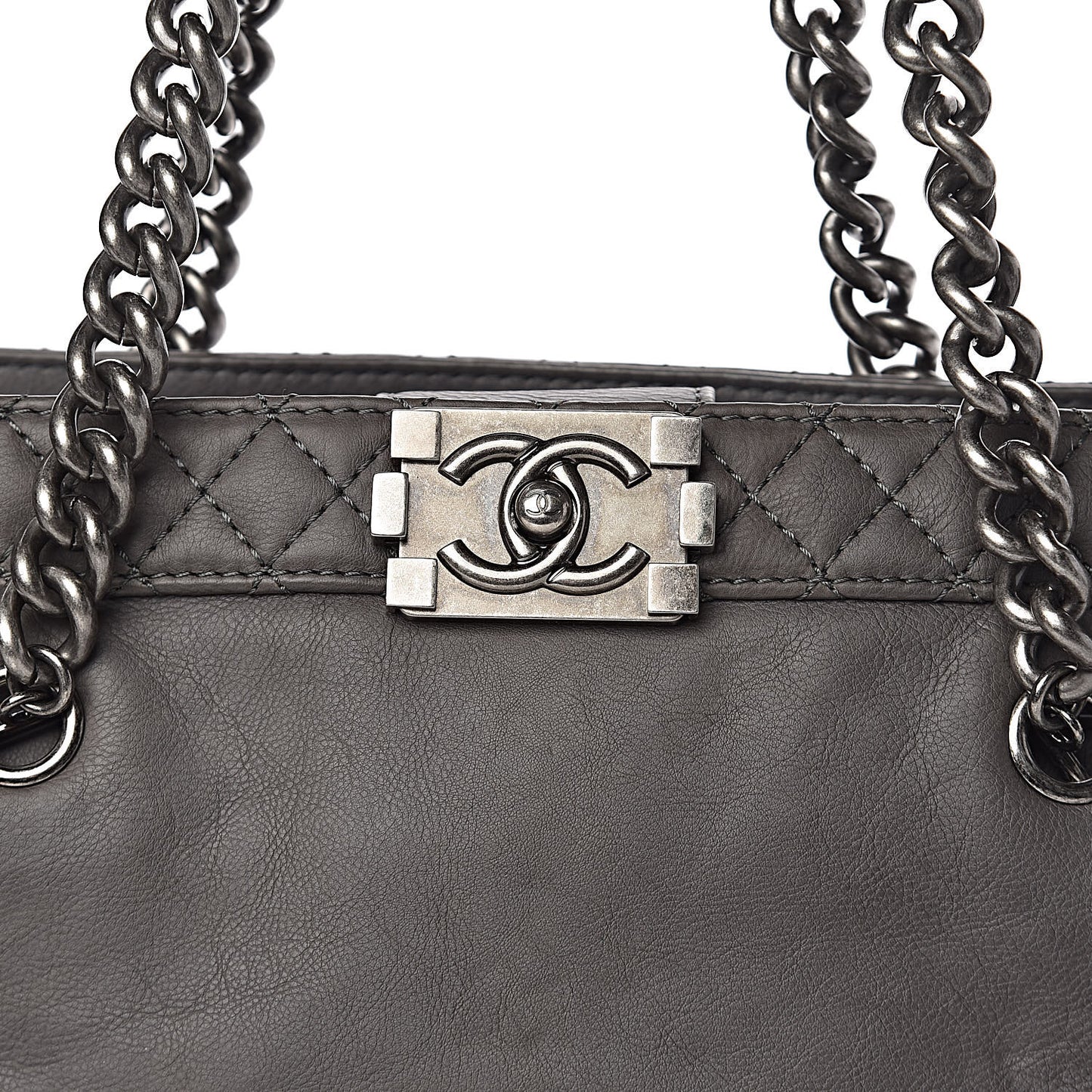 Calfskin Boy Reverso Shopping Tote Grey