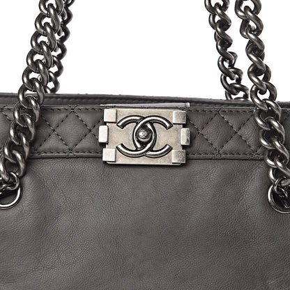 Chanel Calfskin Boy Reverso Shopping Tote Grey 11 of 11