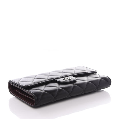 Chanel Lambskin Quilted Large Flap Wallet Black 3 of 9