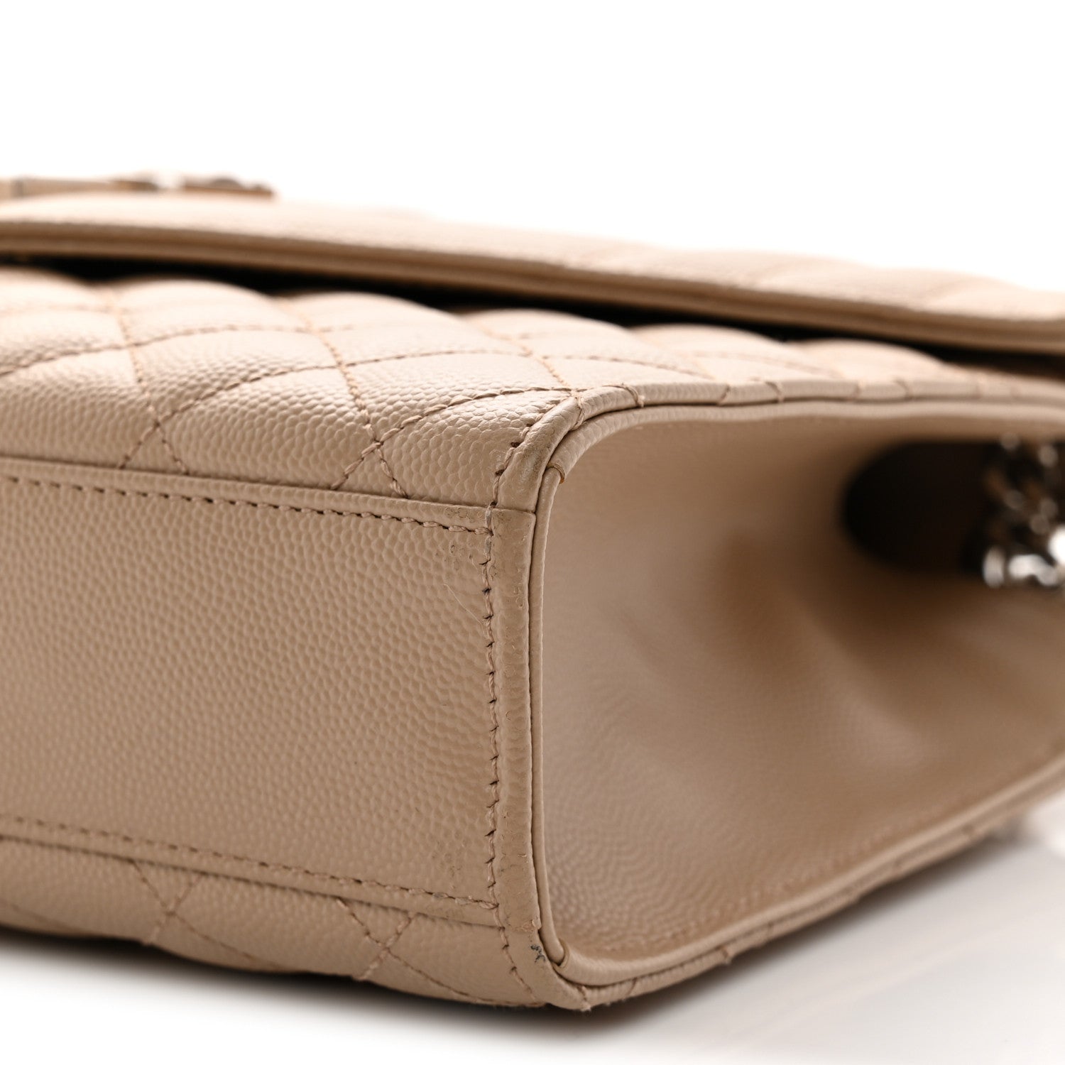Saint Laurent Grain De Poudre Textured Mixed Matelasse Medium Triquilt Monogram Satchel Dark Beige 10 of 10