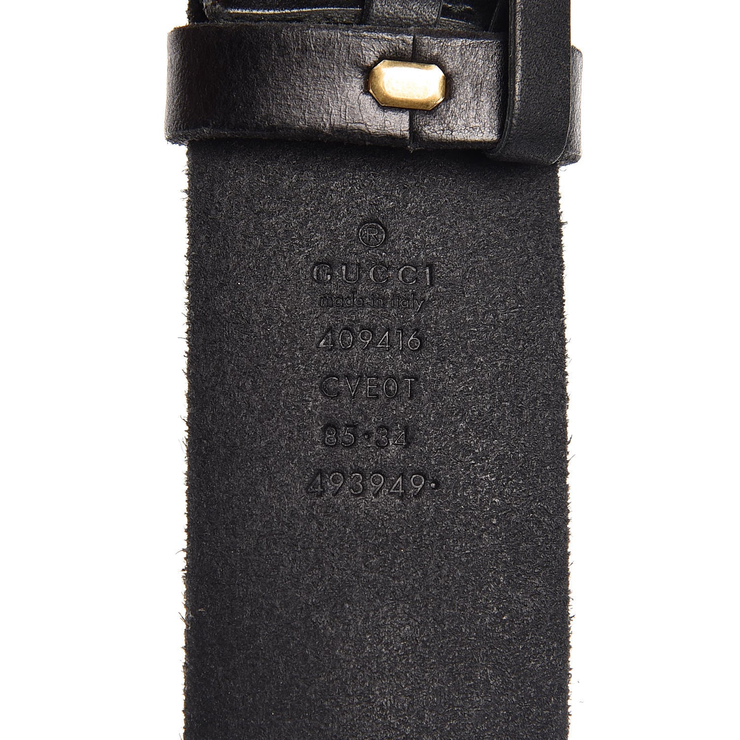 Gucci Faded Calfskin Double G 40mm Belt 85 34 Black 6 of 6