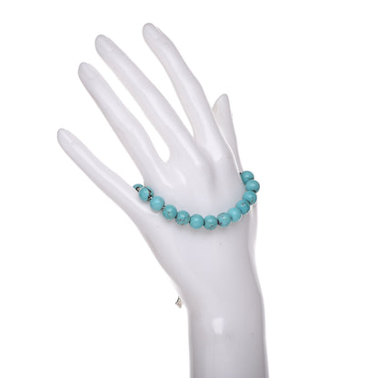 David Yurman Sterling Silver Turquoise 8mm Spiritual Beads Adjustable Bracelet 2 of 4