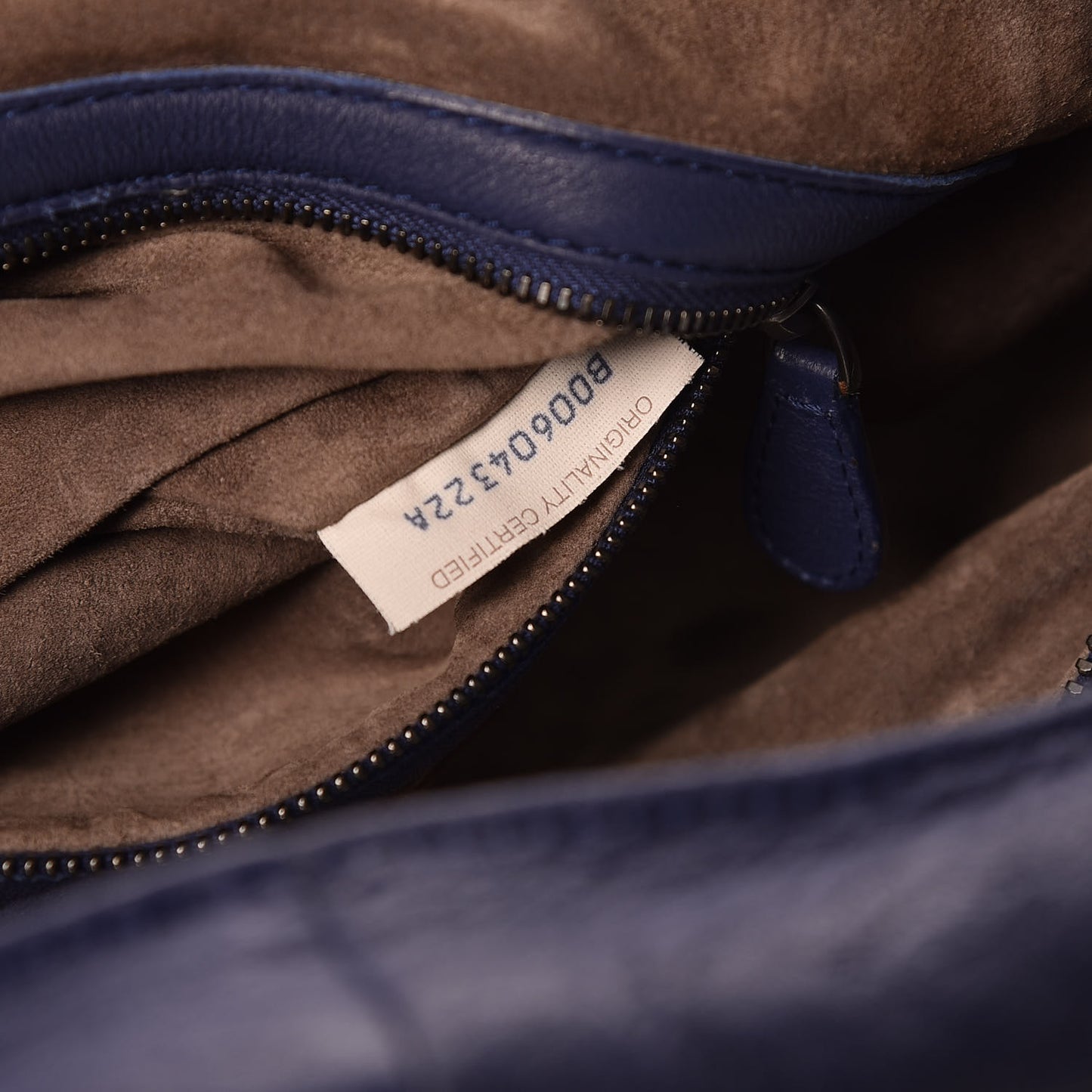 Nappa Silk Mini Ponza Devore Fuzzy Hobo Indigo