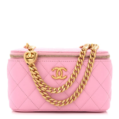 Chanel Caviar Quilted Sweetheart Vanity Case Pink 1 of 11