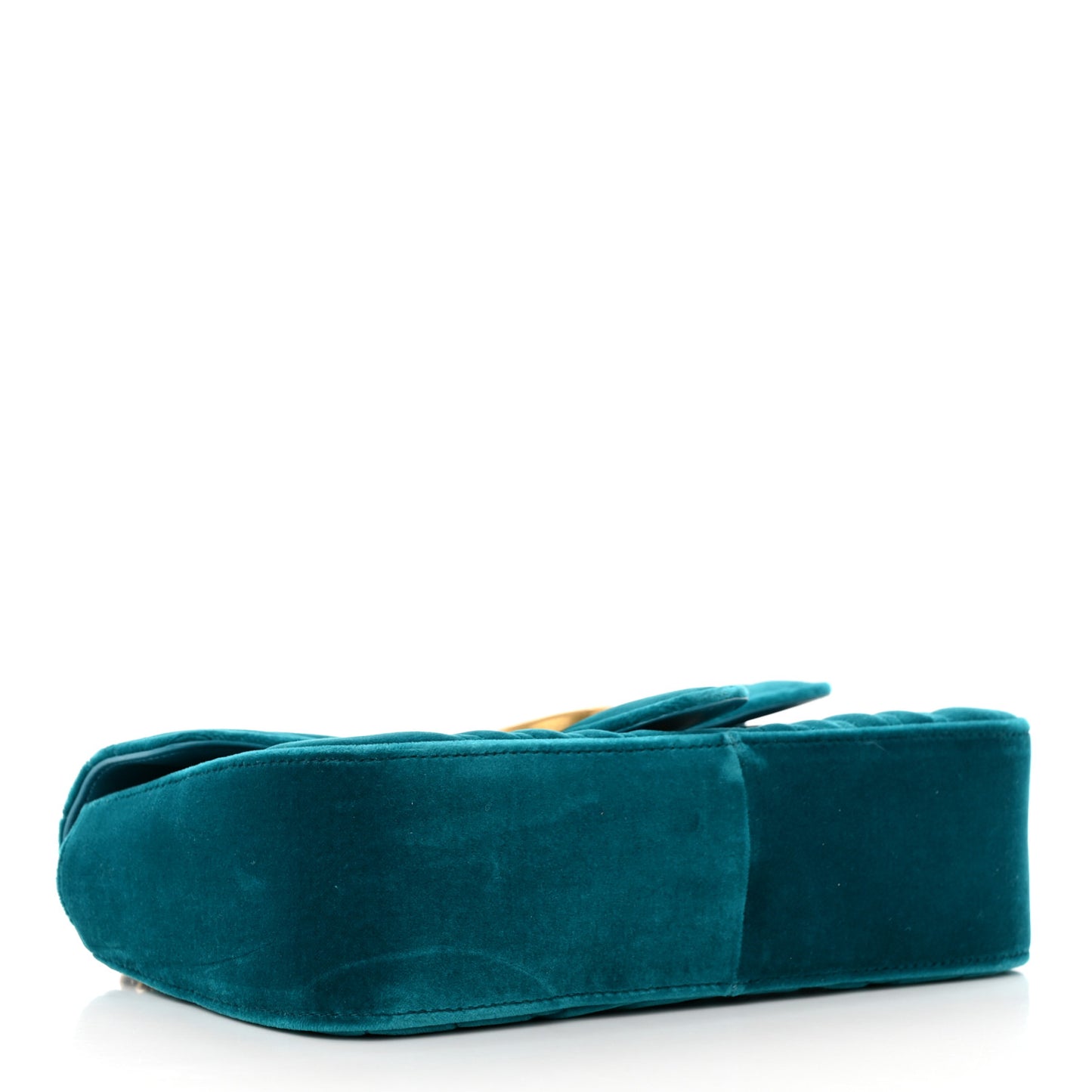 Velvet Matelasse Small GG Marmont Shoulder Bag Pavone Cyan