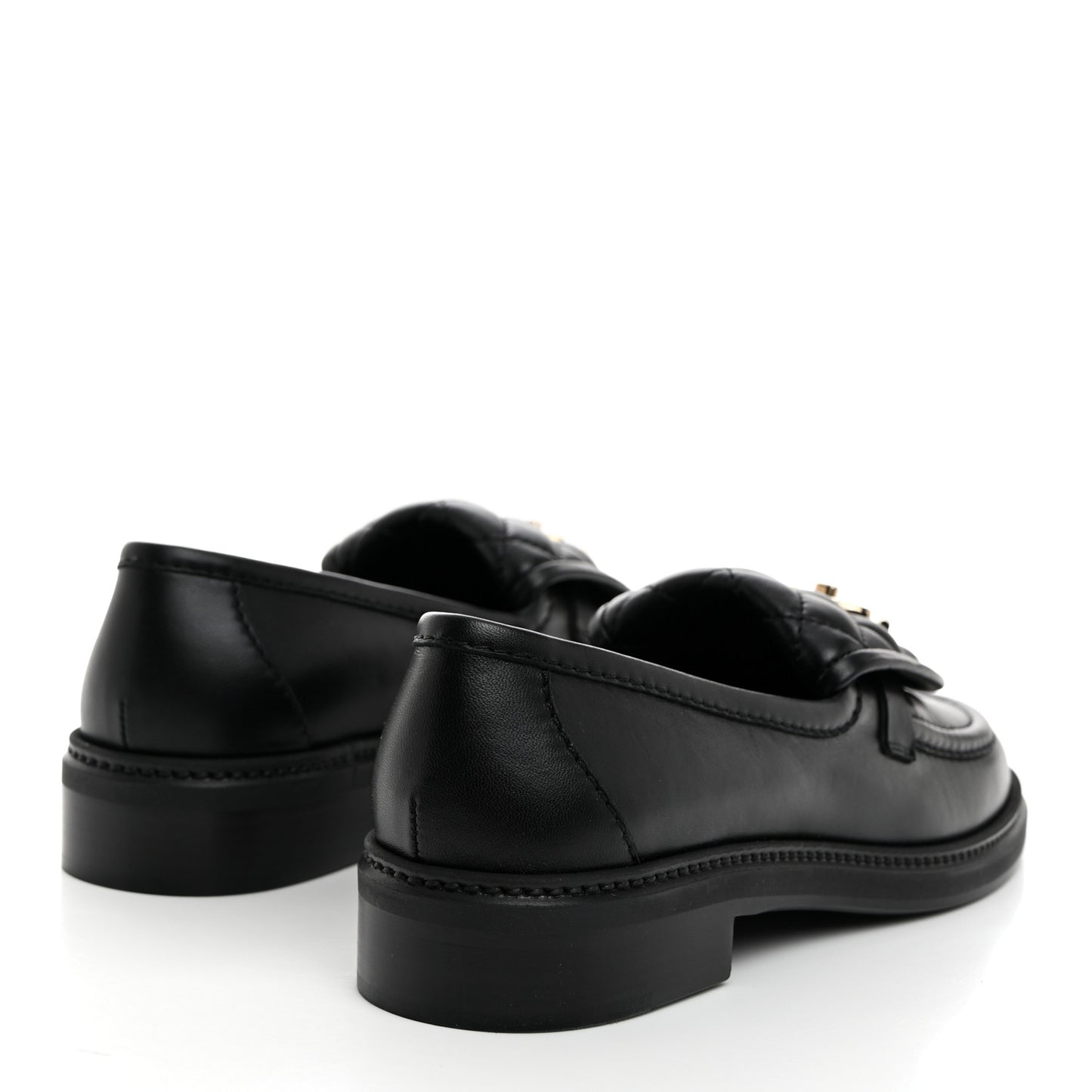 Lambskin Quilted CC Turnlock Loafers 38.5 Black