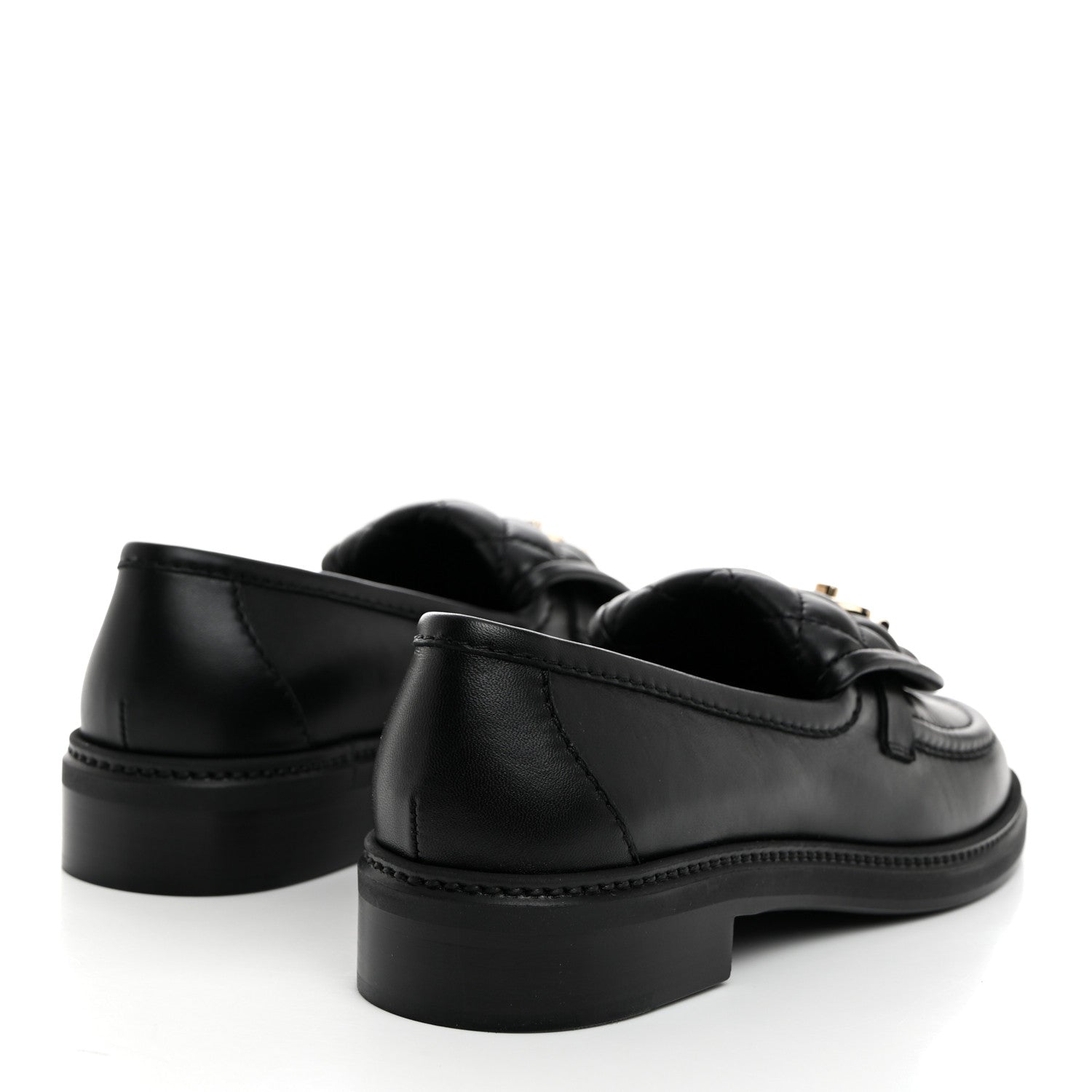 Chanel Lambskin Quilted CC Turnlock Loafers 38.5 Black 4 of 9