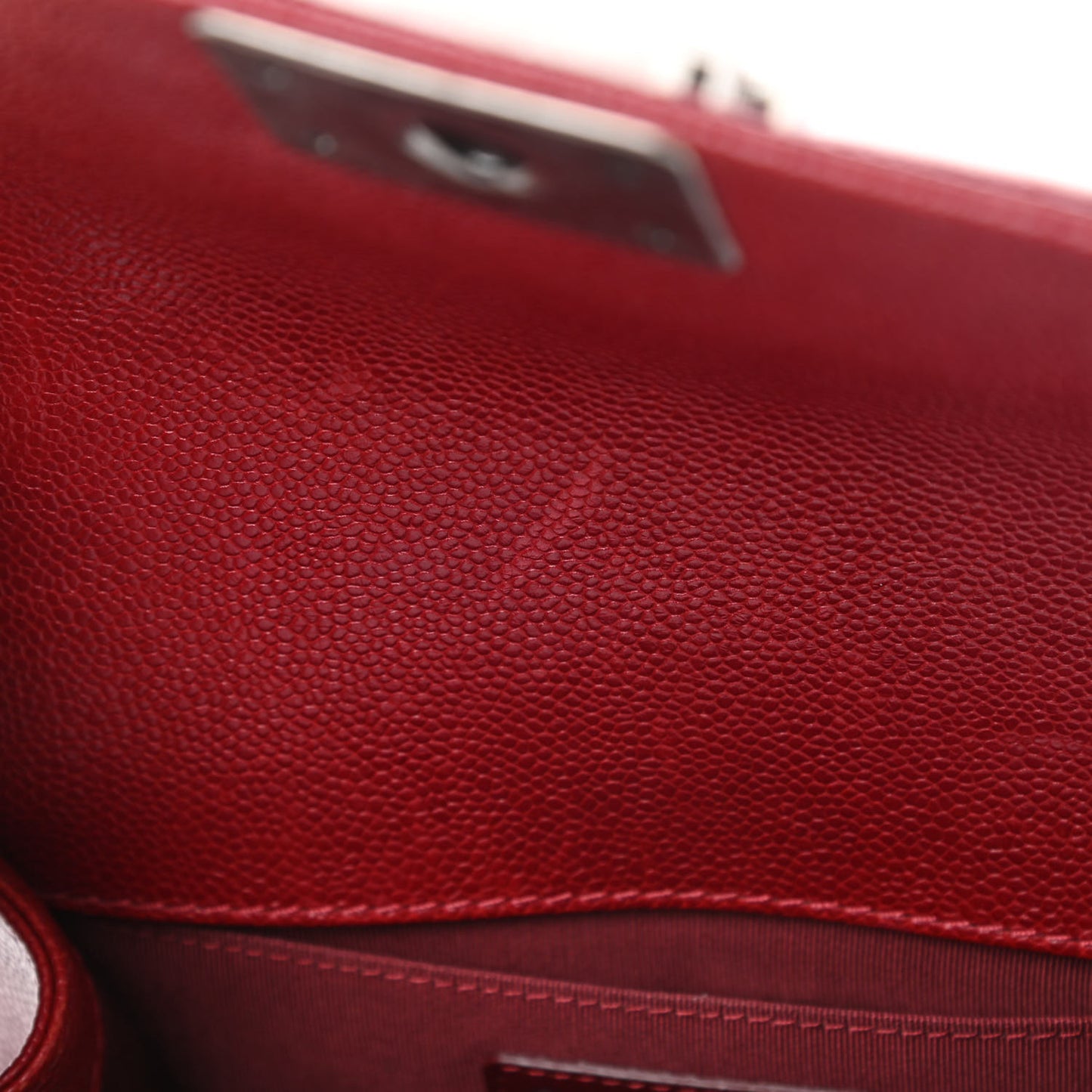 Caviar Quilted Small Boy Flap Dark Red