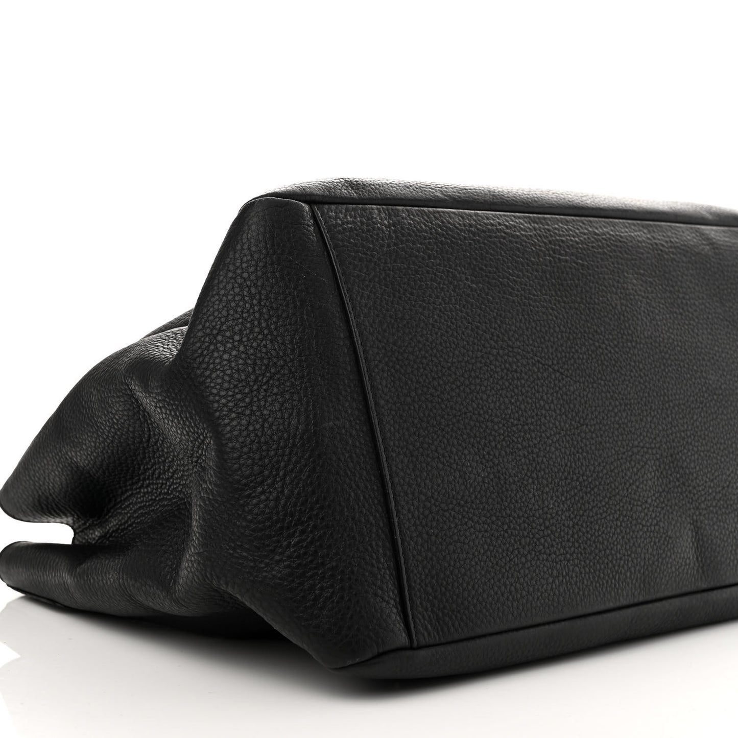 Grained Calfskin La Medusa Shopping Tote Black
