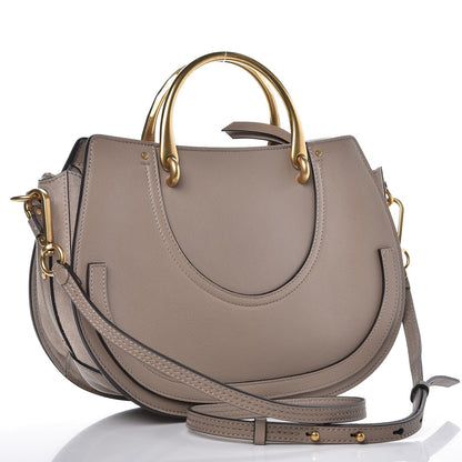 Chloe Calfskin Suede Medium Pixie Shoulder Bag Motty Grey 3 of 7