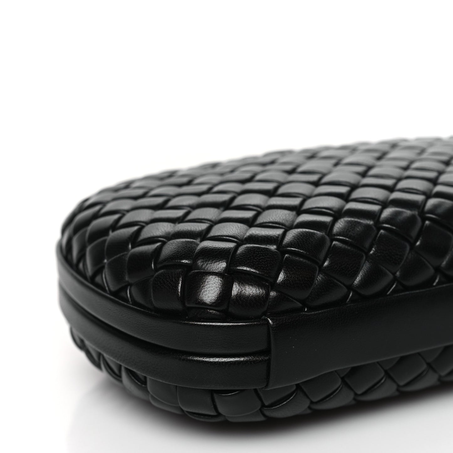 Nappa Intrecciato Knot Clutch Black