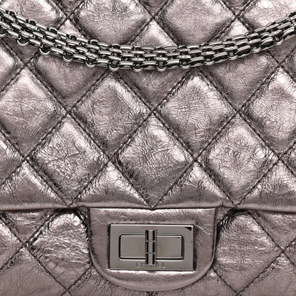 Chanel Metallic Aged Calfskin Quilted 2.55 Reissue 228 Flap Pewter 8 of 11