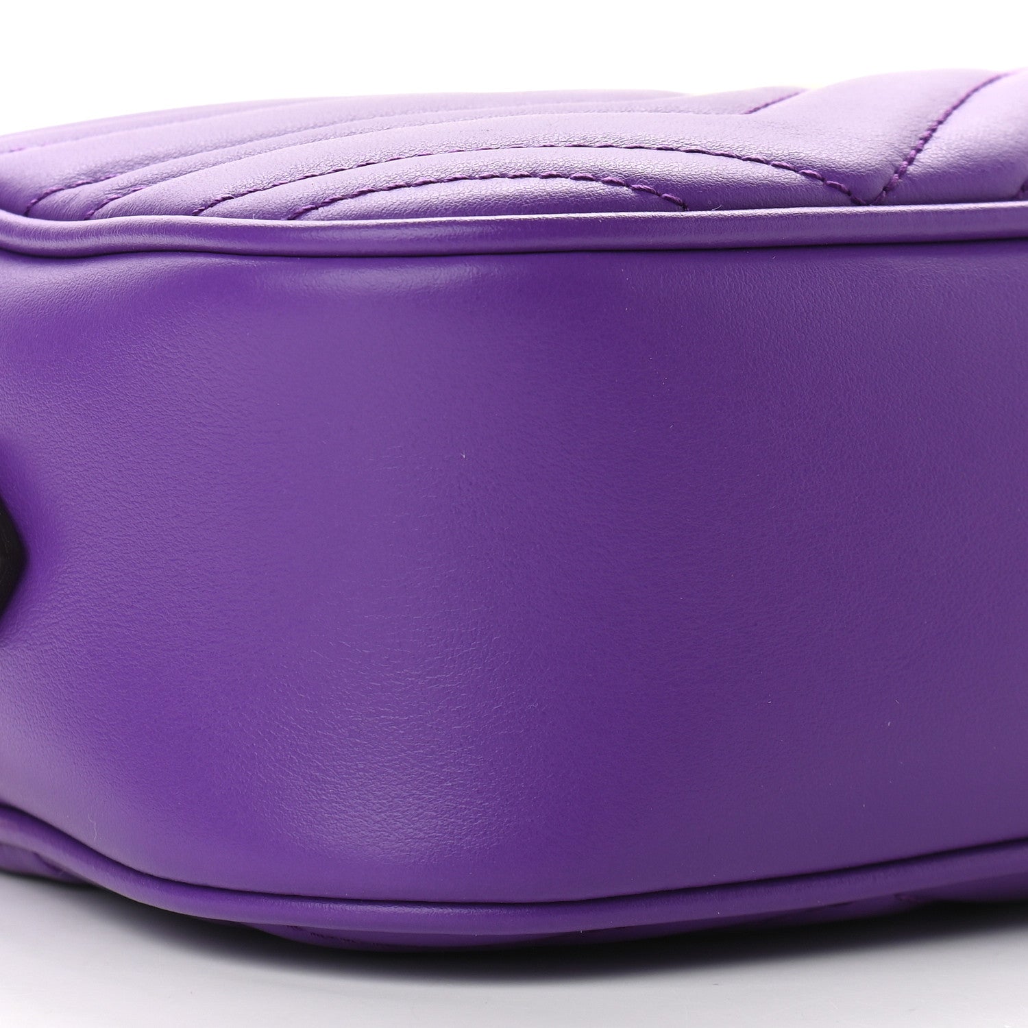 Gucci Calfskin Matelasse Small GG Marmont Chain Shoulder Bag Shine Purple 8 of 9