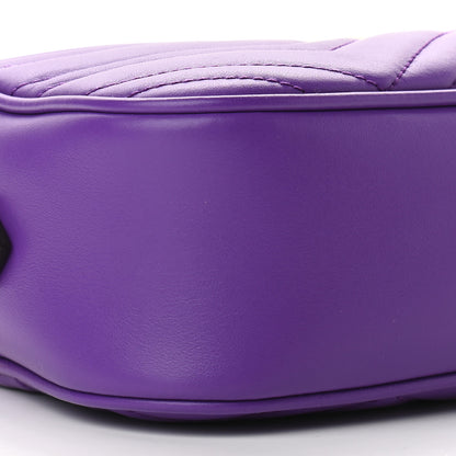Gucci Calfskin Matelasse Small GG Marmont Chain Shoulder Bag Shine Purple 8 of 9