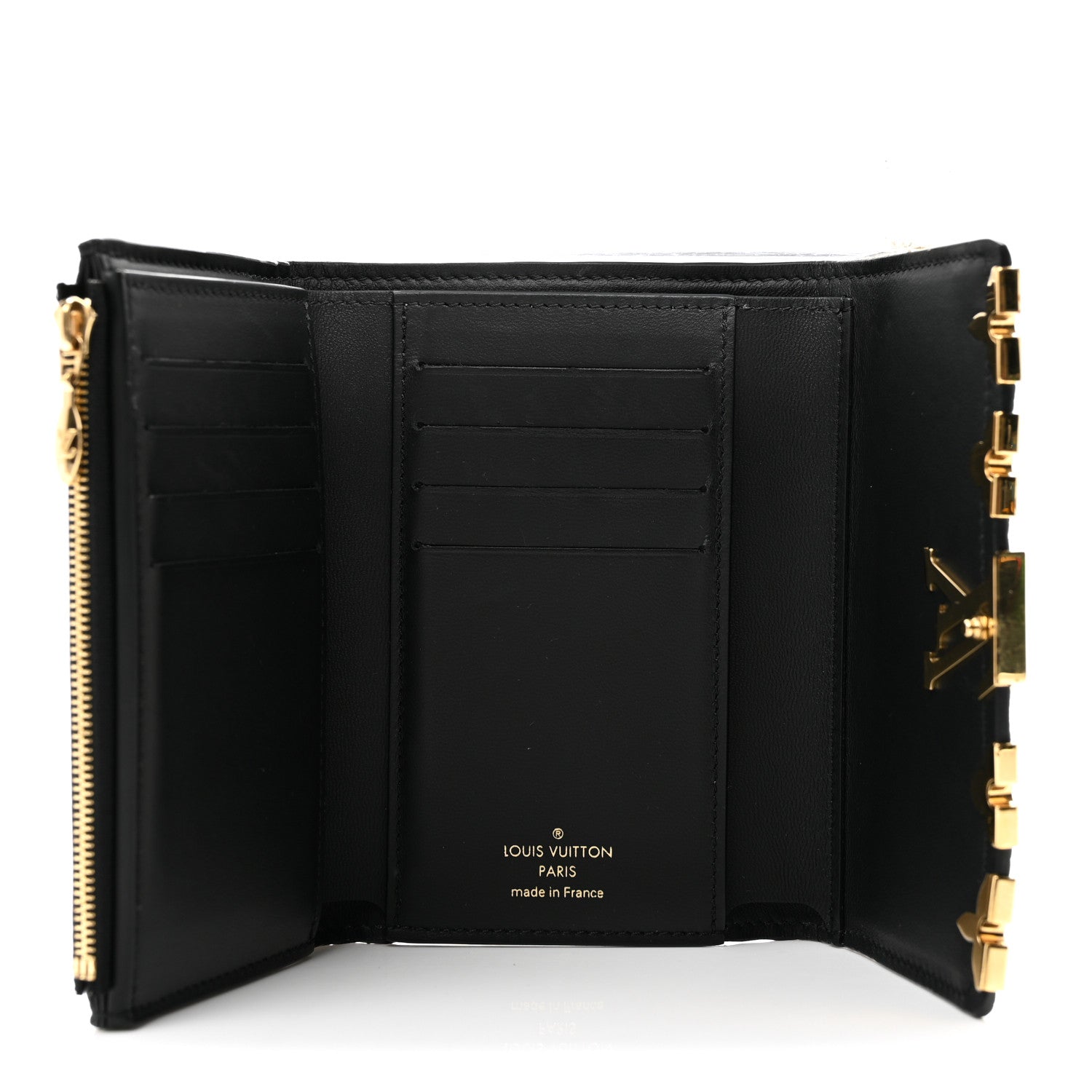Louis Vuitton Taurillon Embellished Capucines Compact Wallet Black 5 of 8