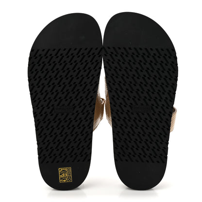 Hermes Lizard Womens Chypre Sandals 38 Beige Argile 6 of 9