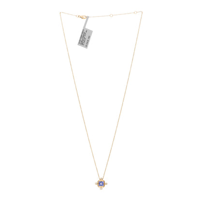 David Yurman 18K Yellow Gold Diamond Tanzanite Novella Pendant Necklace 2 of 4