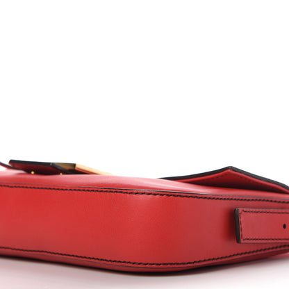 Fendi Vitello Flamingo Enamel Interchangeable Strap Baguette Red 7 of 9