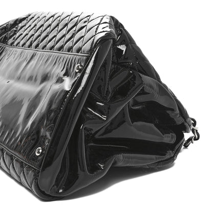 Chanel Patent Quilted Large Just Mademoiselle Bowling Bag Black 10 of 11