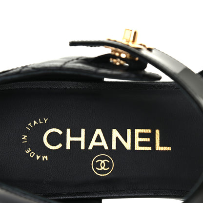 Chanel Patent Lambskin Quilted Cap Toe Ballerina Flats 38 Black 6 of 7