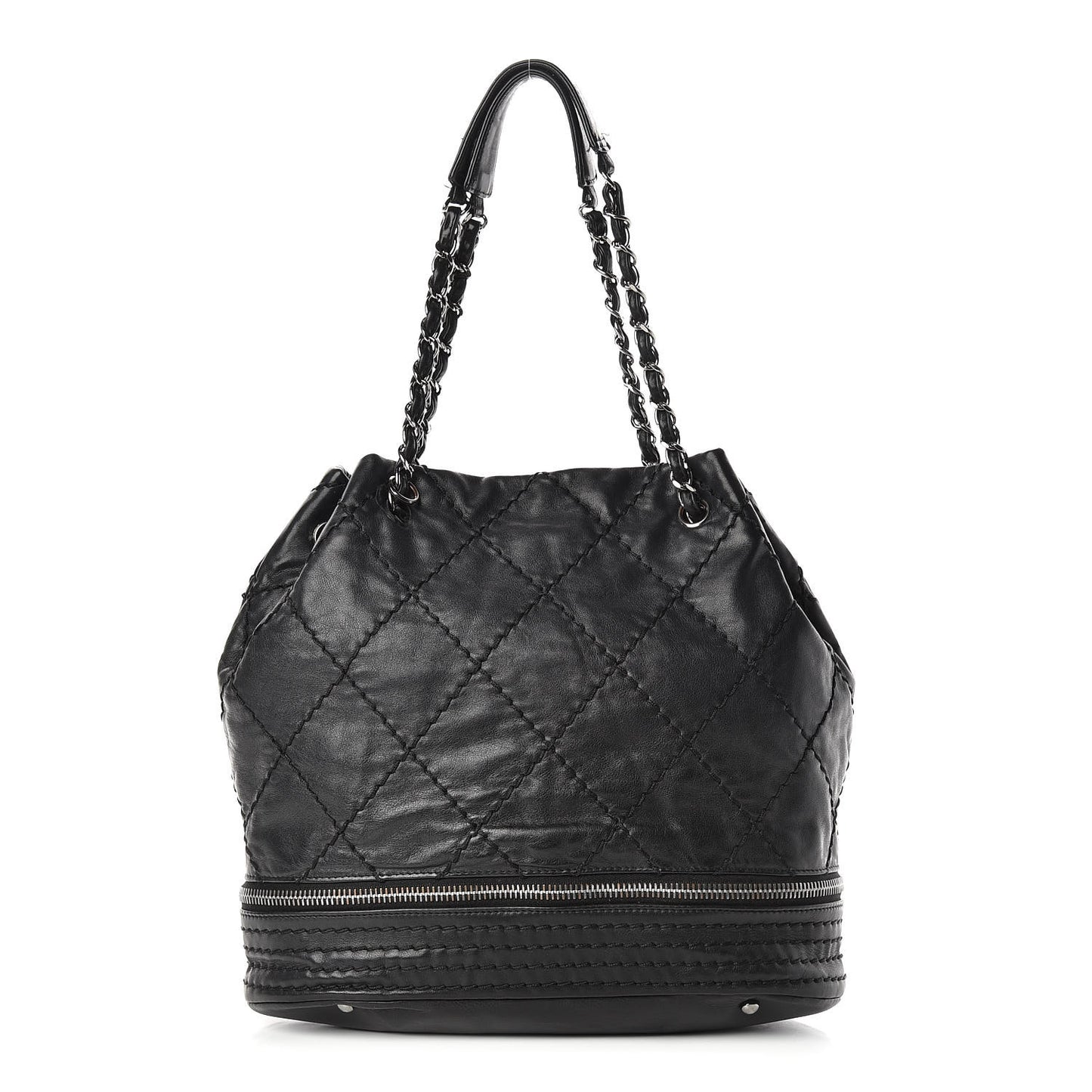 Lambskin Expandable Tote Black