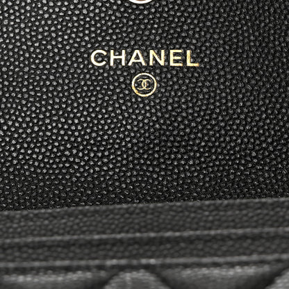 Chanel Caviar Quilted Crystal CC Large Gusset Flap Wallet Black 6 of 8