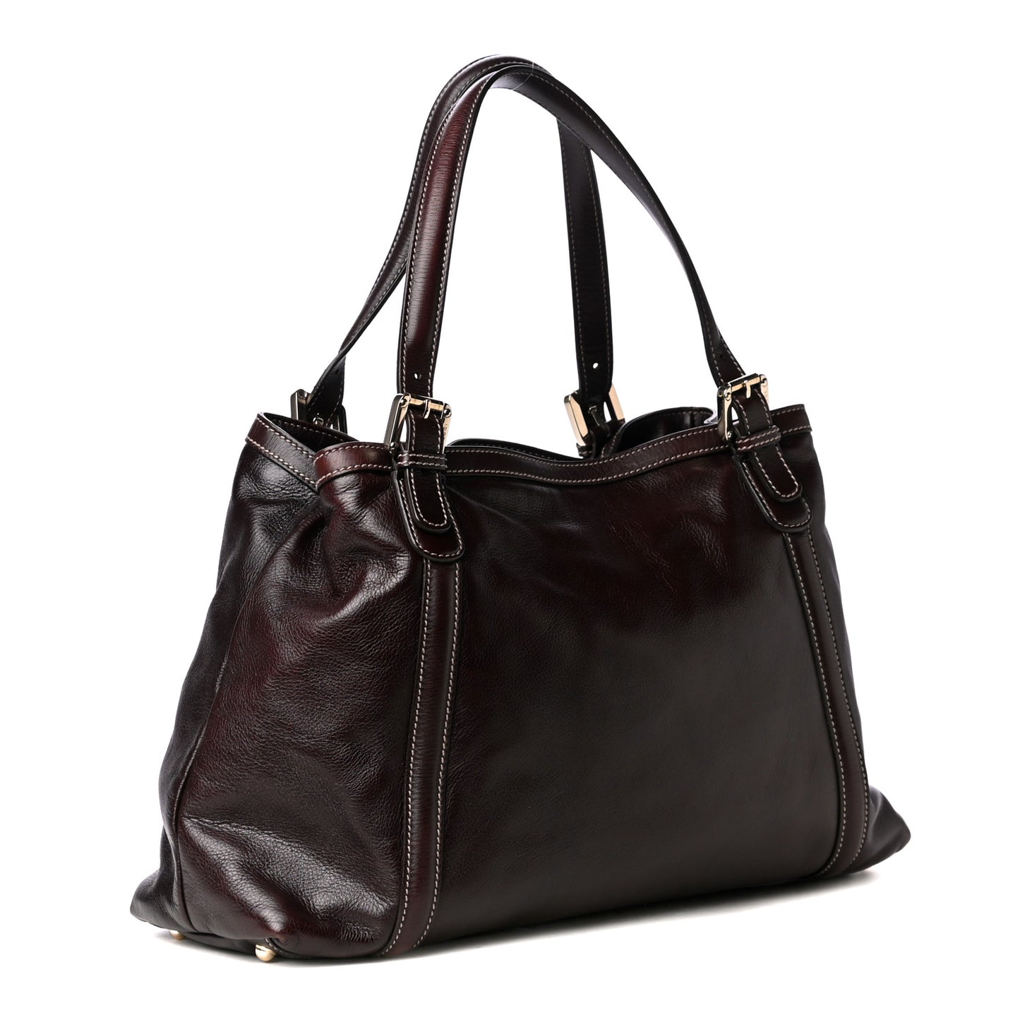 Calfskin Medium Britt Tote Dark Brown