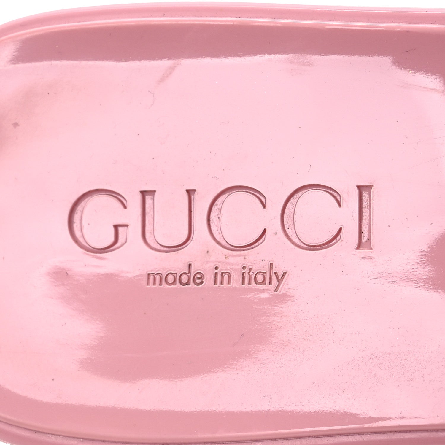 Gucci Rubber Gucci Logo Womens Platform 20/60mm Slide Sandals 38 Wild Rose 9 of 15
