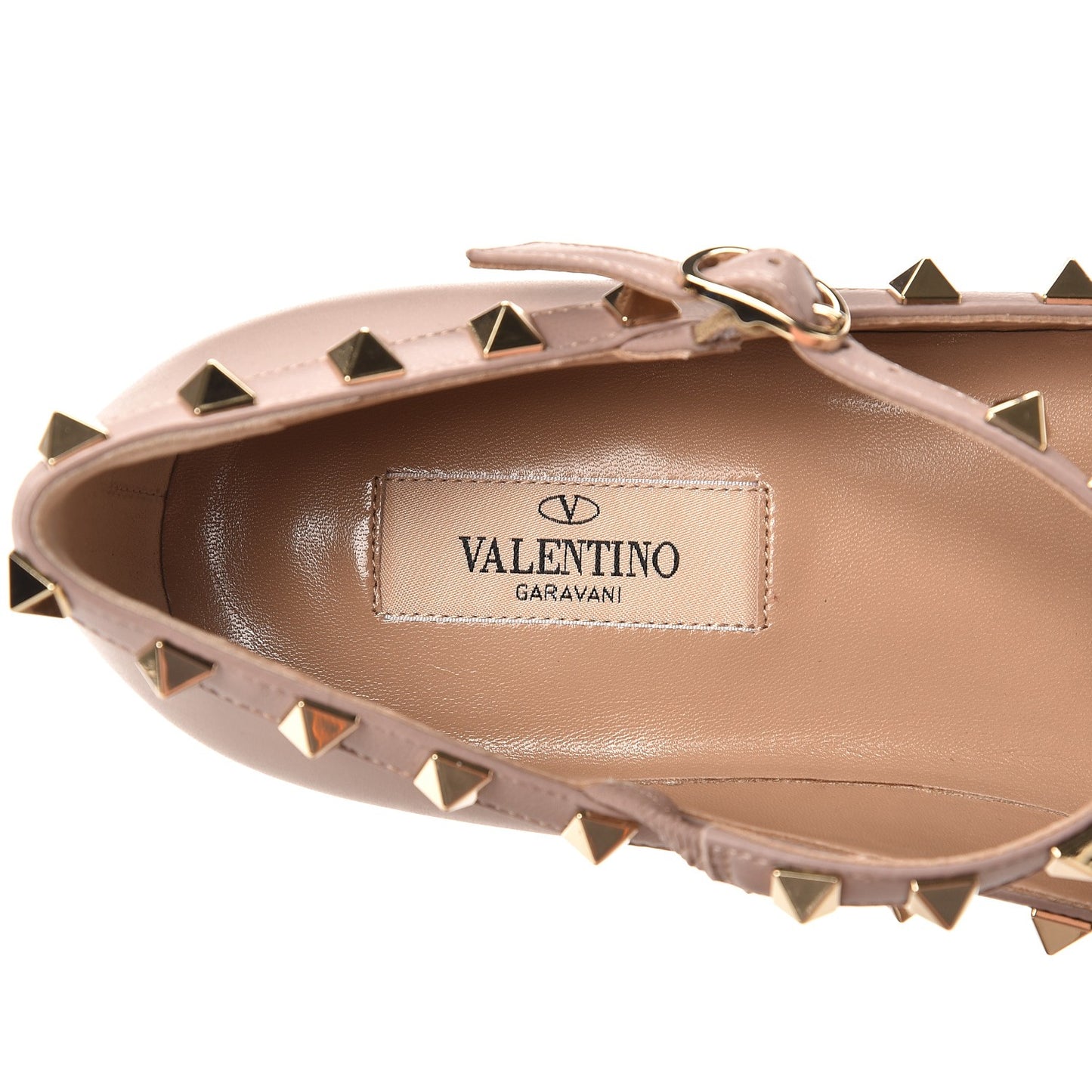 Nappa Rockstud Cage Ballerina Flats 39.5 Poudre