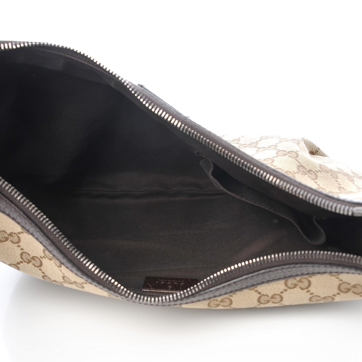 Monogram Web Medium Half Moon Hobo Dark Brown