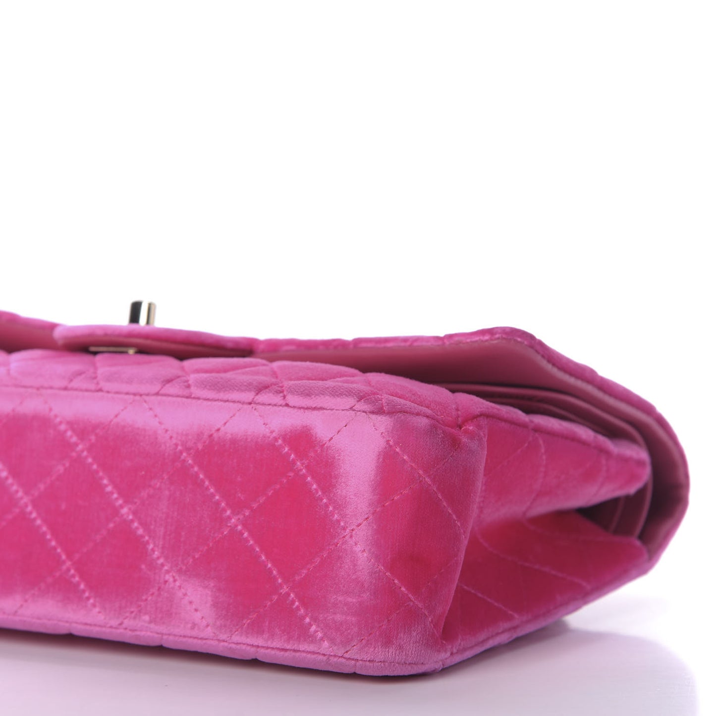 Velvet Quilted Medium Double Flap Pink