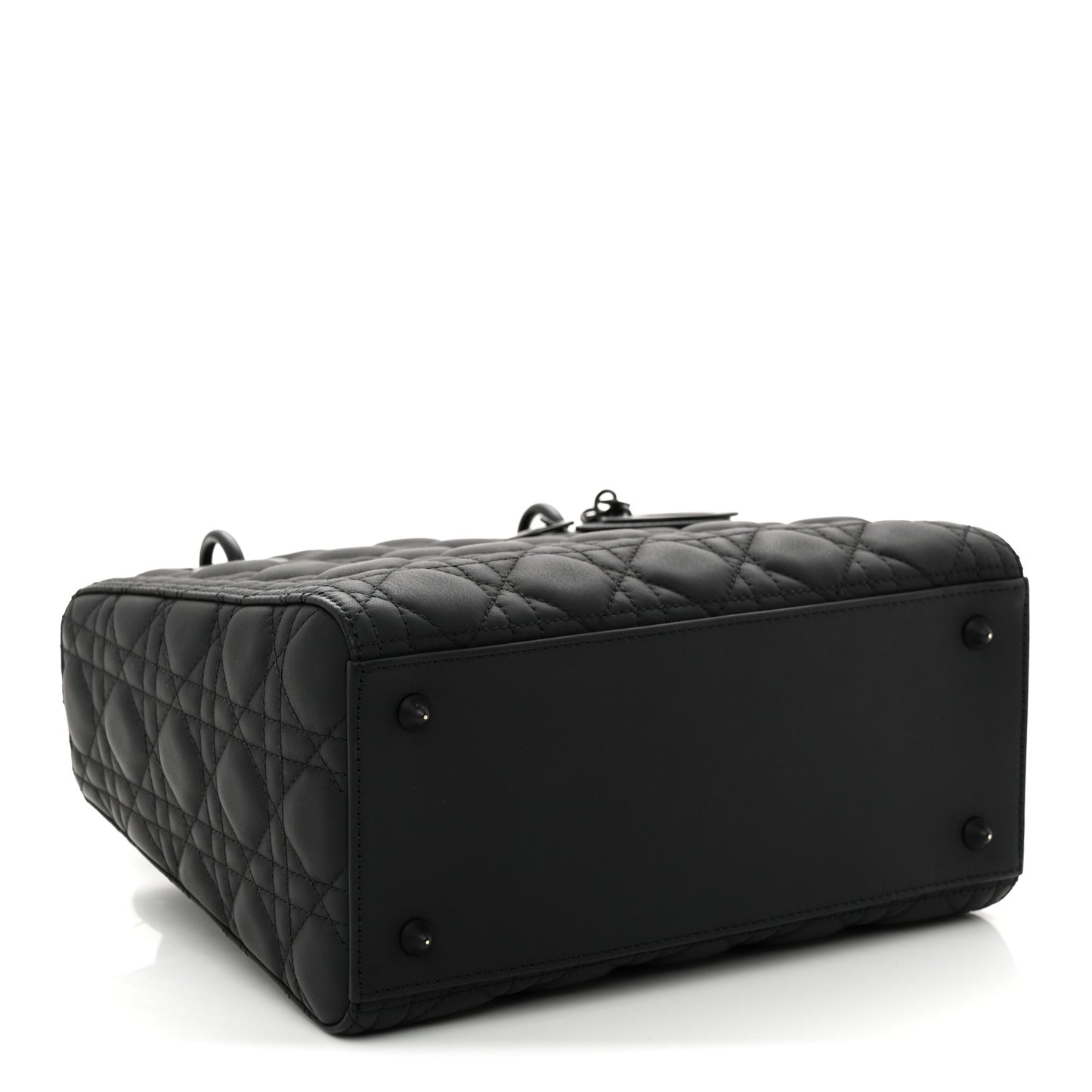 Ultra Matte Calfskin Cannage Medium Lady Dior Black