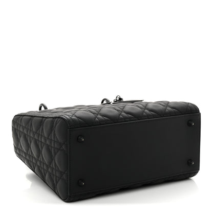 Christian Dior Ultra Matte Calfskin Cannage Medium Lady Dior Black 4 of 9